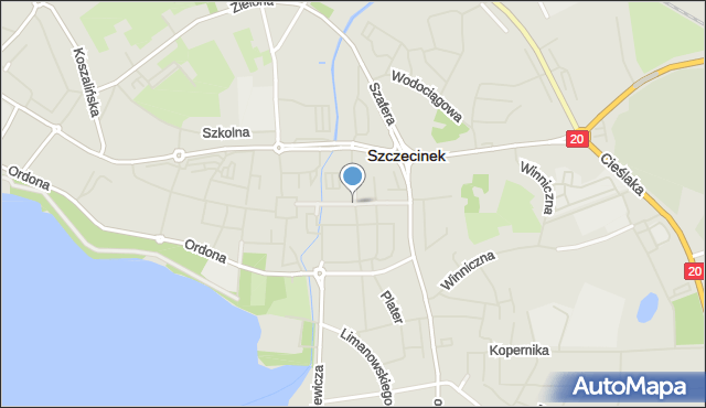 Szczecinek, Bartoszewskiego, mapa Szczecinek