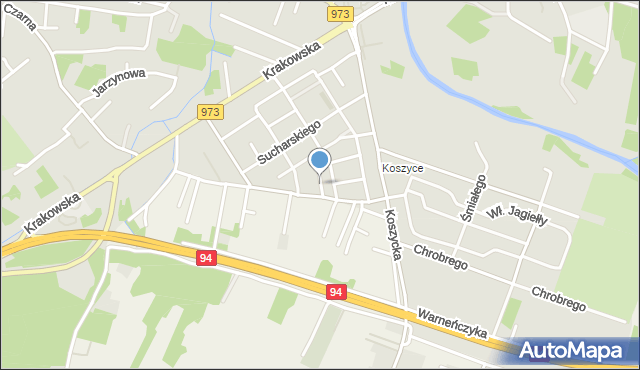 Tarnów, Baczyńskiego Krzysztofa Kamila, mapa Tarnów