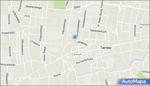 Tarnów, Basztowa, mapa Tarnów