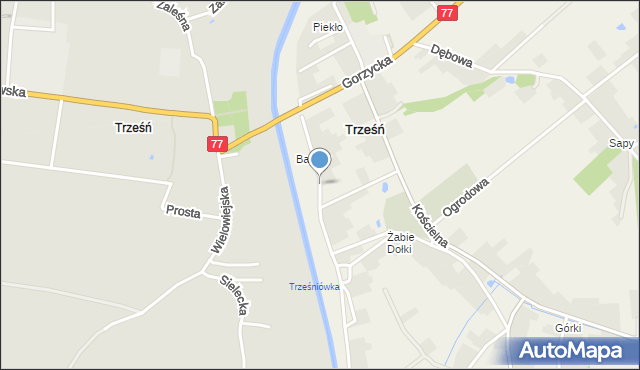 Trześń gmina Gorzyce, Bazarowa, mapa Trześń gmina Gorzyce