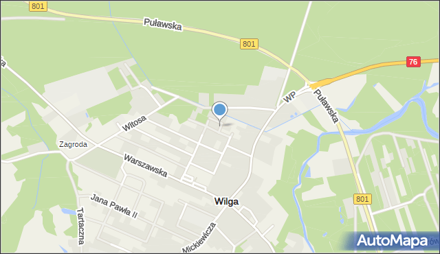 Wilga, Baczyńskiego Krzysztofa Kamila, mapa Wilga