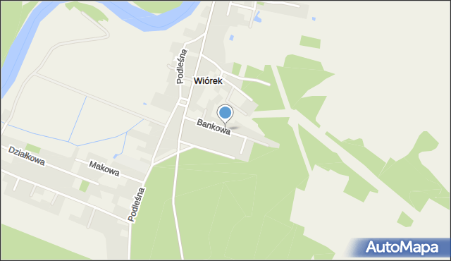 Wiórek, Bankowa, mapa Wiórek