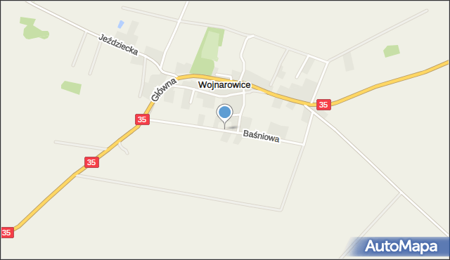 Wojnarowice, Baśniowa, mapa Wojnarowice