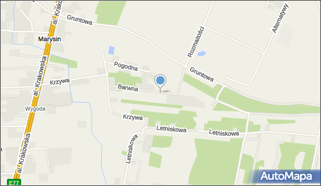Wólka Kosowska, Barwna, mapa Wólka Kosowska