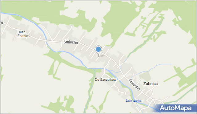 Żabnica gmina Węgierska Górka, Baśniowa, mapa Żabnica gmina Węgierska Górka