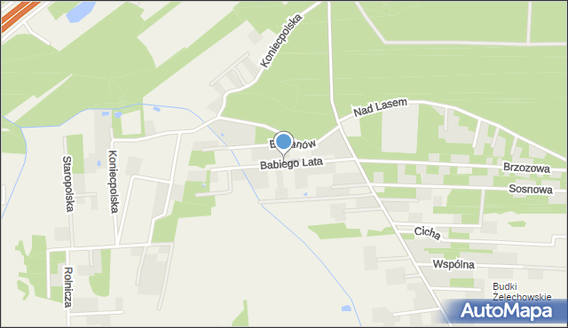 Żelechów gmina Żabia Wola, Babiego Lata, mapa Żelechów gmina Żabia Wola
