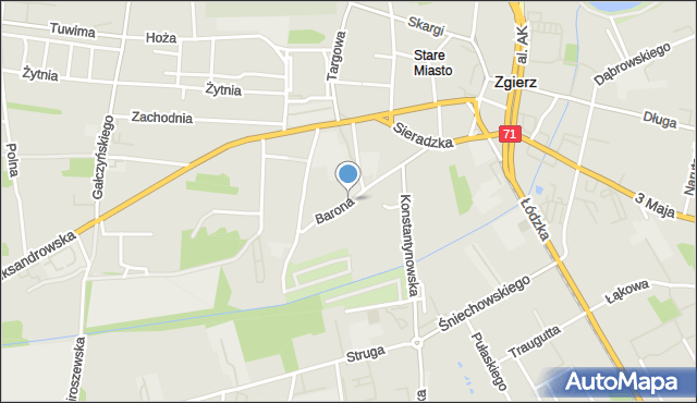 Zgierz, Barona Henryka, mapa Zgierz