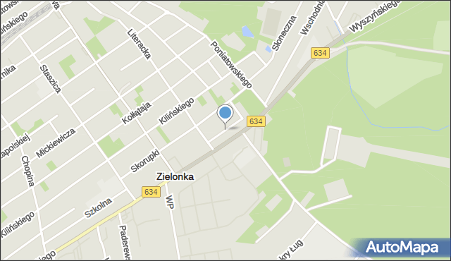 Zielonka powiat wołomiński, Bajkowskiego Lucjana, mapa Zielonka powiat wołomiński