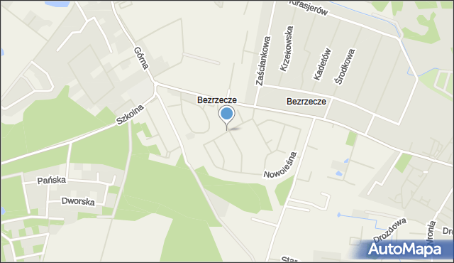 Bezrzecze, Berylowa, mapa Bezrzecze