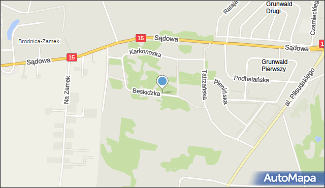 Brodnica, Beskidzka, mapa Brodnica