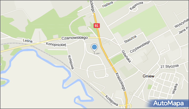 Gniew, Behrendta K., dr., mapa Gniew