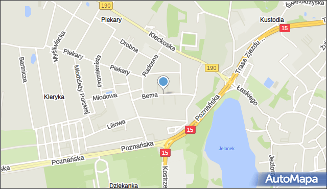 Gniezno, Bema Józefa, gen., mapa Gniezna