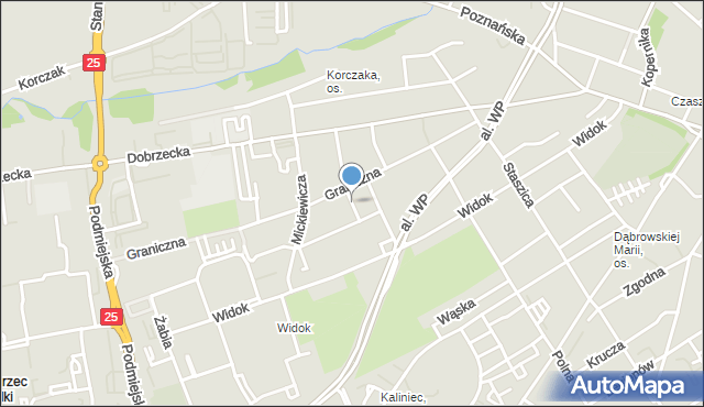 Kalisz, Bema Józefa, gen., mapa Kalisza