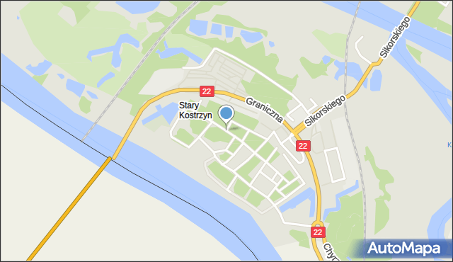 Kostrzyn nad Odrą, Berlińska, mapa Kostrzyn nad Odrą