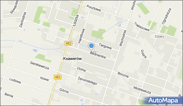 Ksawerów powiat pabianicki, Bednarska, mapa Ksawerów powiat pabianicki