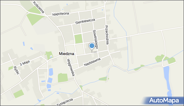 Miedzna, Bednarska, mapa Miedzna