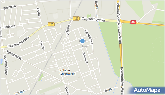 Opole, Beżowa, mapa Opola