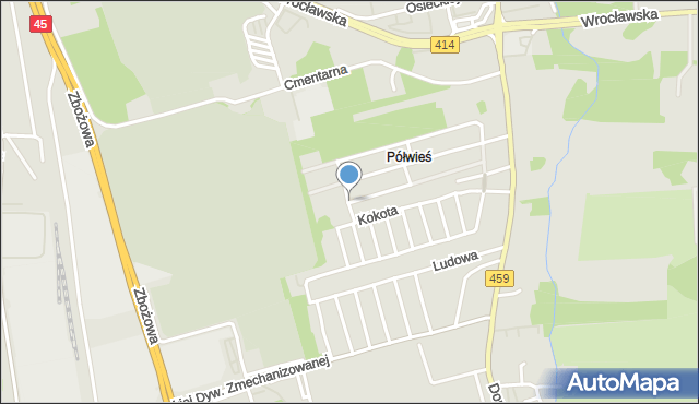 Opole, Bednorza Zbyszka, mapa Opola