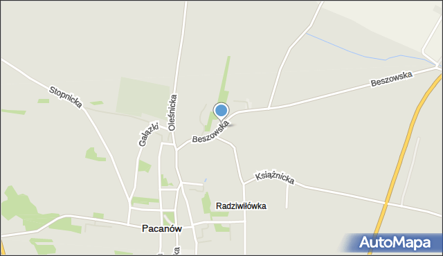 Pacanów powiat buski, Beszowska, mapa Pacanów powiat buski