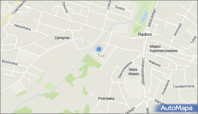 Radom, Bednarska, mapa Radomia