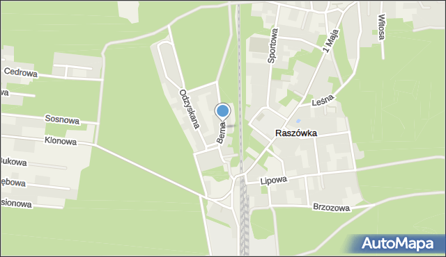 Raszówka, Bema Józefa, gen., mapa Raszówka