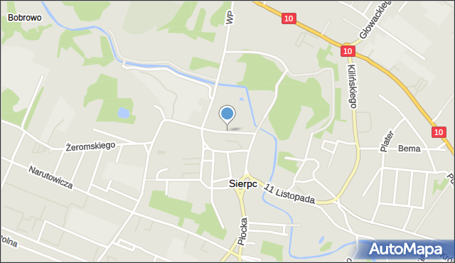 Sierpc, Benedyktyńska, mapa Sierpc