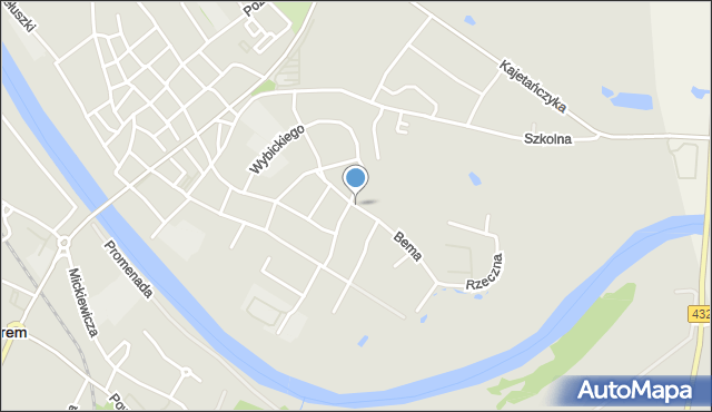 Śrem, Bema Józefa, gen., mapa Śrem