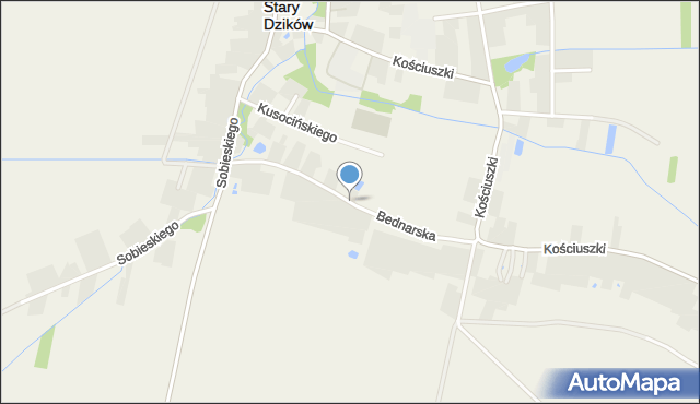 Stary Dzików, Bednarska, mapa Stary Dzików