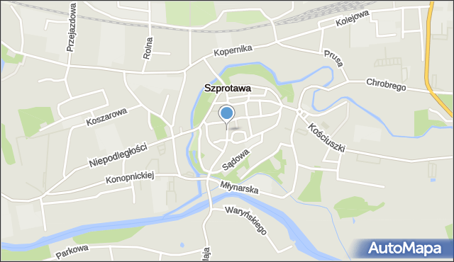 Szprotawa, Bema Józefa, gen., mapa Szprotawa