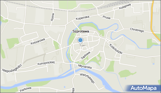 Szprotawa, Bema Józefa, gen., mapa Szprotawa