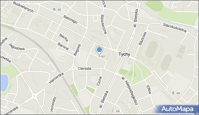 Tychy, Bema Józefa, gen., mapa Tychów