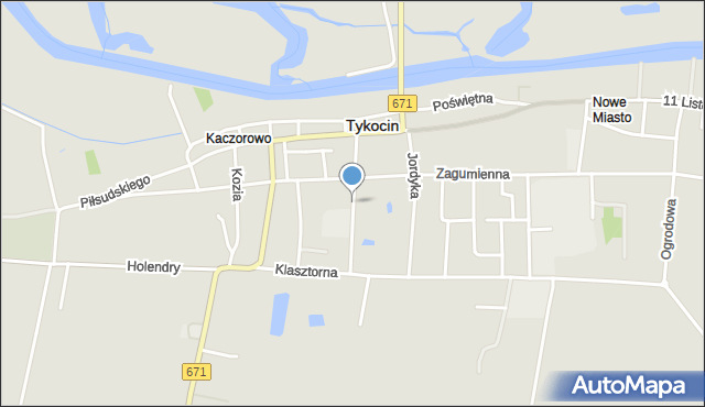 Tykocin, Bernardyńska, mapa Tykocin