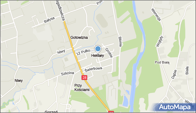 Wadowice, Beskidzka, mapa Wadowice