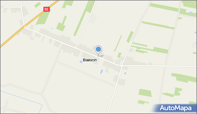 Białocin gmina Rozprza, Białocin, mapa Białocin gmina Rozprza