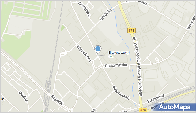 Białystok, Białostoczek, mapa Białegostoku