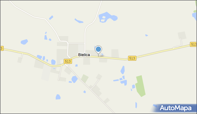 Bielica gmina Godkowo, Bielica, mapa Bielica gmina Godkowo