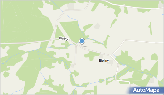 Bieliny gmina Młodzieszyn, Bieliny, mapa Bieliny gmina Młodzieszyn