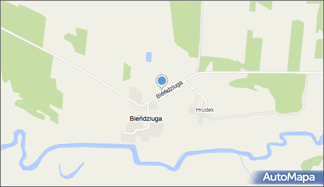 Bieńdziuga, Bieńdziuga, mapa Bieńdziuga