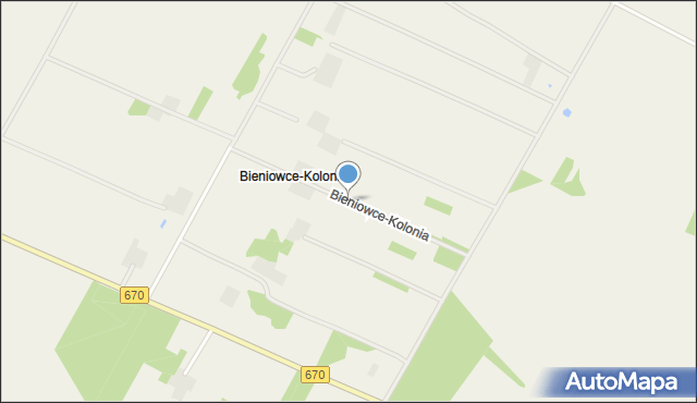Bieniowce-Kolonia, Bieniowce-Kolonia, mapa Bieniowce-Kolonia