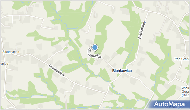 Bieńkowice gmina Dobczyce, Bieńkowice, mapa Bieńkowice gmina Dobczyce