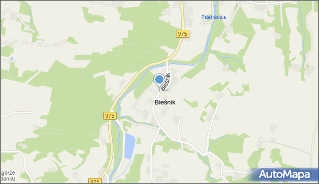 Bieśnik gmina Zakliczyn, Bieśnik, mapa Bieśnik gmina Zakliczyn
