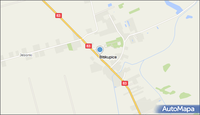 Biskupice gmina Sieradz, Biskupice, mapa Biskupice gmina Sieradz
