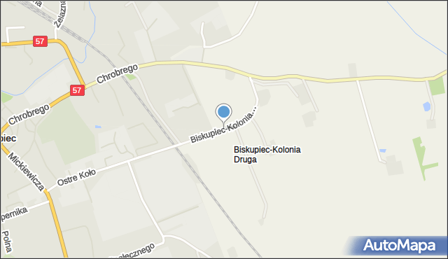 Biskupiec-Kolonia Druga, Biskupiec-Kolonia Druga, mapa Biskupiec-Kolonia Druga