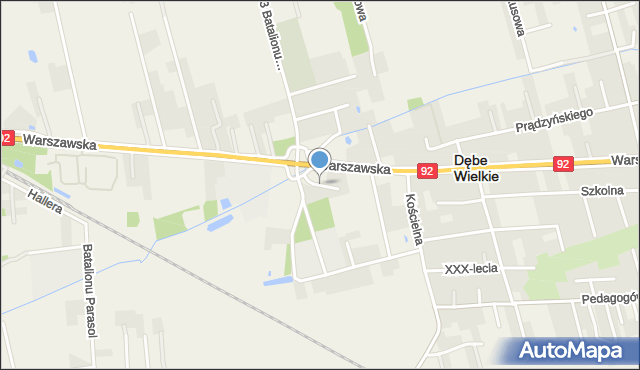 Dębe Wielkie, Bielawiny Marii, mapa Dębe Wielkie