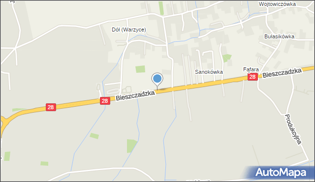 Jasło, Bieszczadzka, mapa Jasła