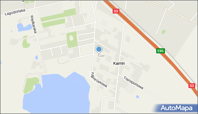 Karnin, Biwakowa, mapa Karnin