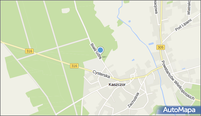 Kaszczor, Biała Góra, mapa Kaszczor