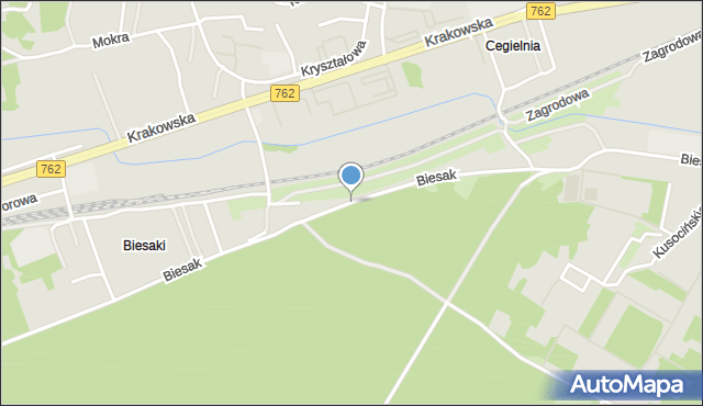Kielce, Biesak, mapa Kielc