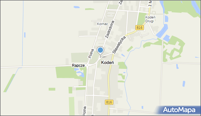 Kodeń, Bialska, mapa Kodeń