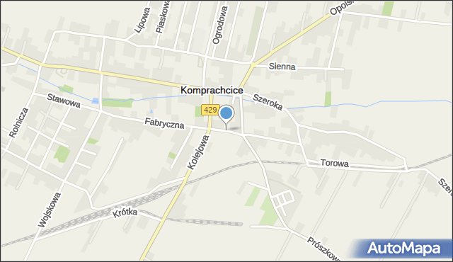 Komprachcice, Bilińskiego Bolesława, ks. prał., mapa Komprachcice